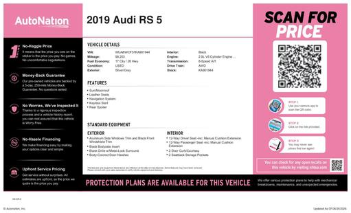 audi rs 5 sportback 2019 WUABWCF57KA901944 image audi rs 5 sportback 2019 WUABWCF57KA901944 image